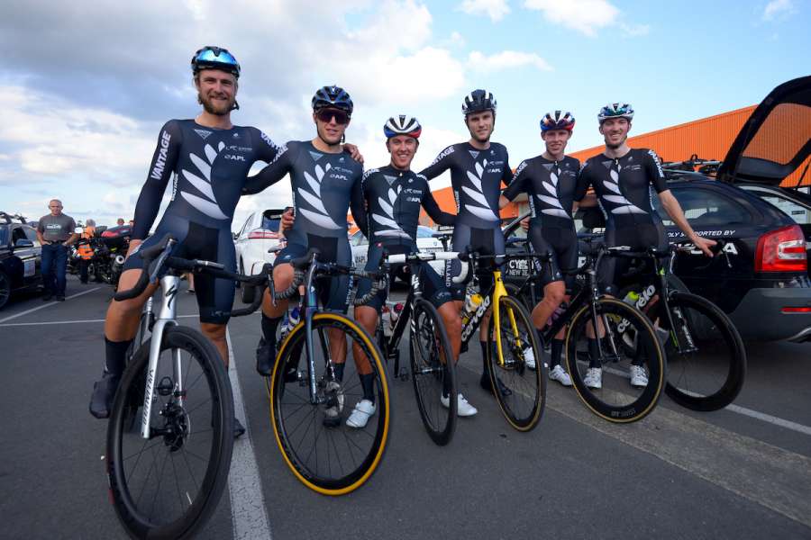 NZCC 2021 Stage One NZ National team on bikes by Dave Lintott 900 v2